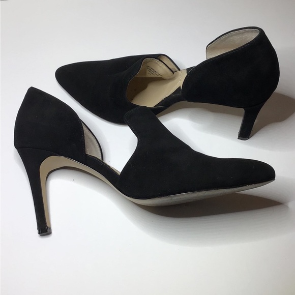 Adrienne Vittadini Nicolo Black Suede 4" D'Orsay Dress Heels - 7.5M - Picture 4 of 12